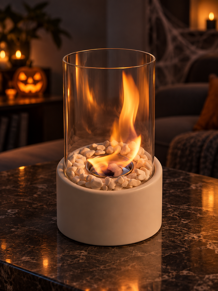 Szklana lampa olejowa na Halloween, dekoracja jesienna do domu i ogrodu