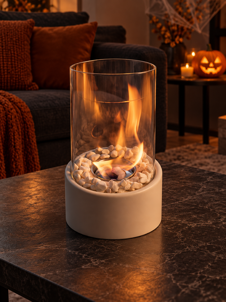 Szklana lampa olejowa w stylu Halloween, jesienna ozdoba ogrodowa