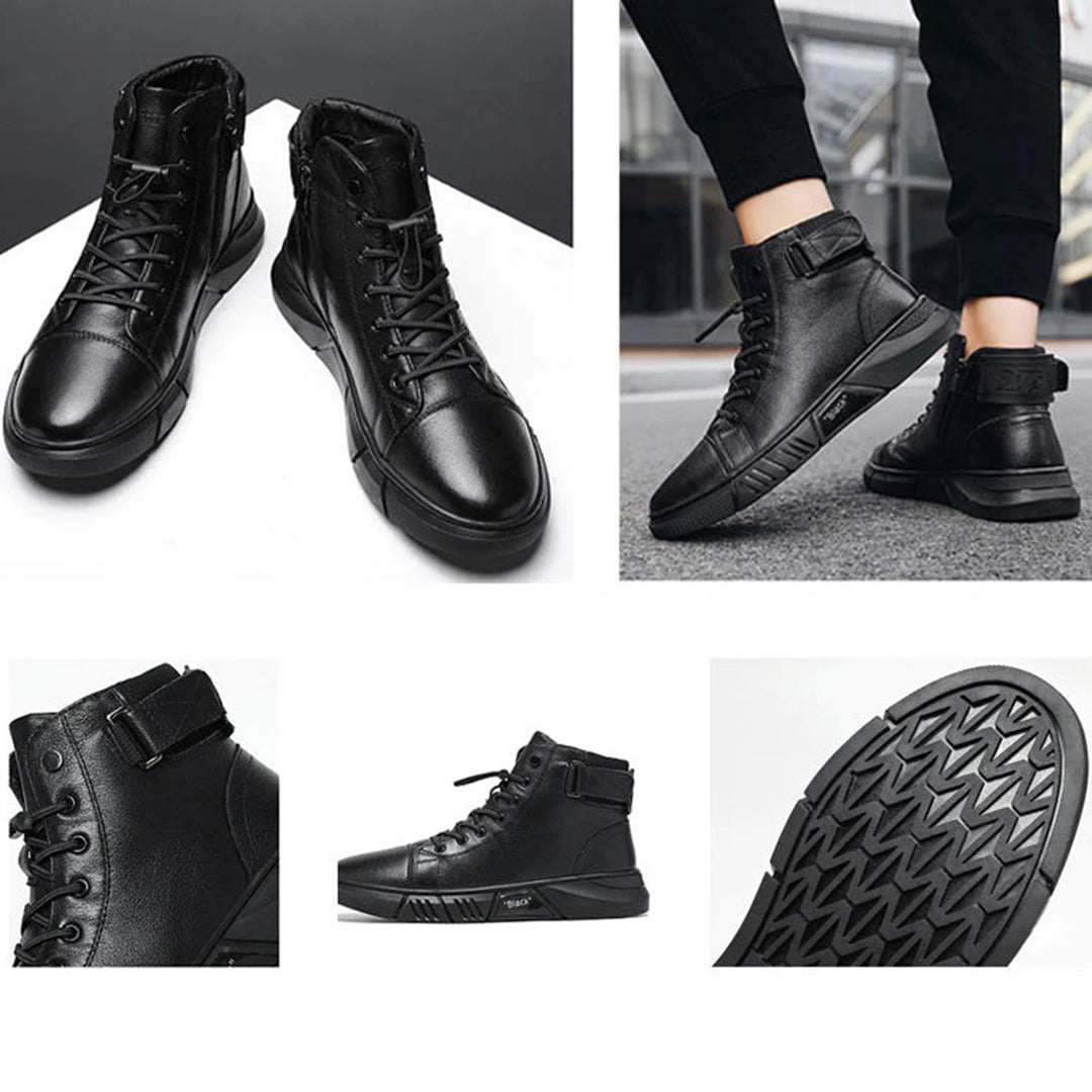 Zimowe botki męskie wysokie buty ocieplane w stylu casual
