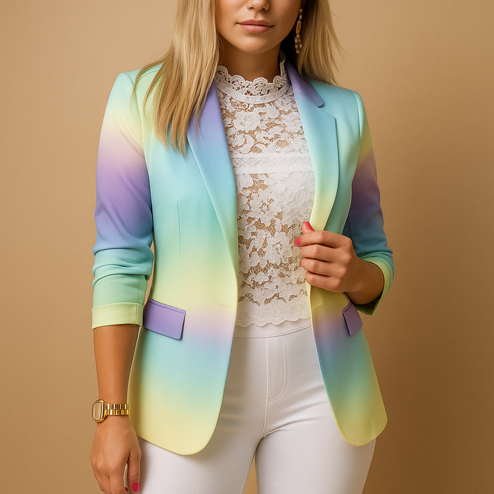 Stylowy blazer do pracy w stylizacji codzienne, widok detali