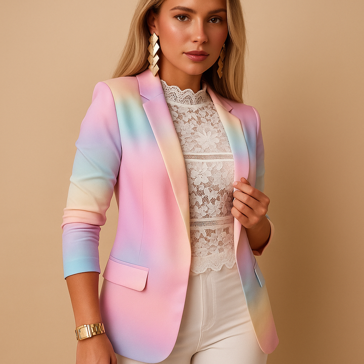 Dopasowany blazer damski odzwierciedlający najnowsze trendy modowe
