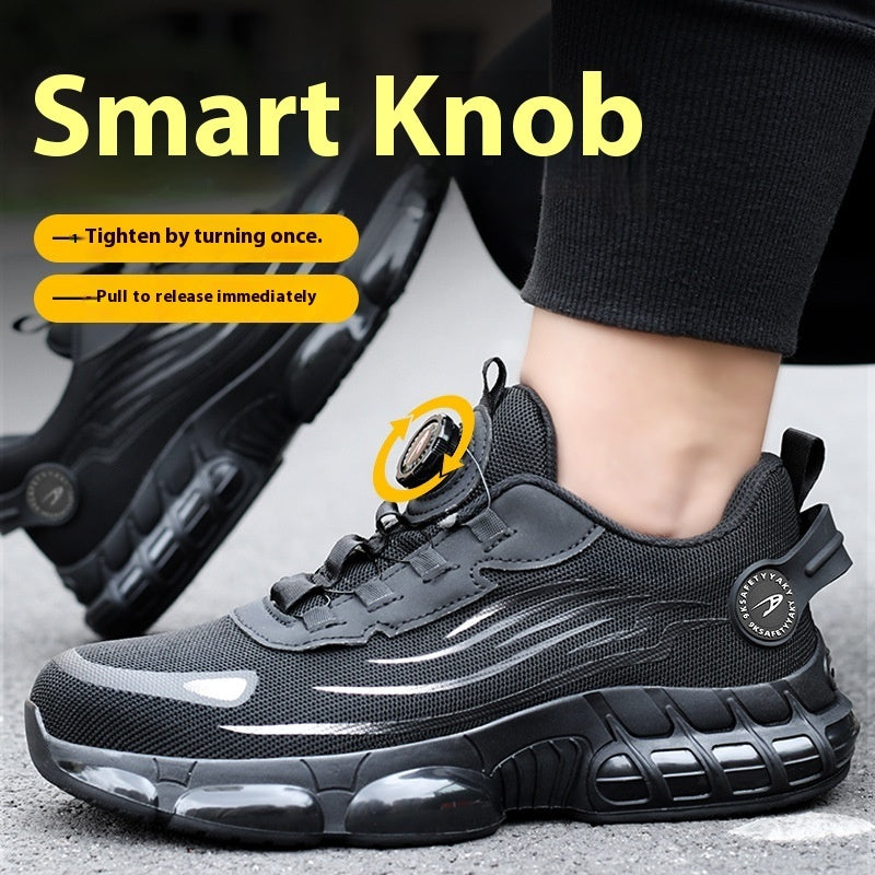 Wygodne buty magazynowe unisex na nodze modela, styl casual