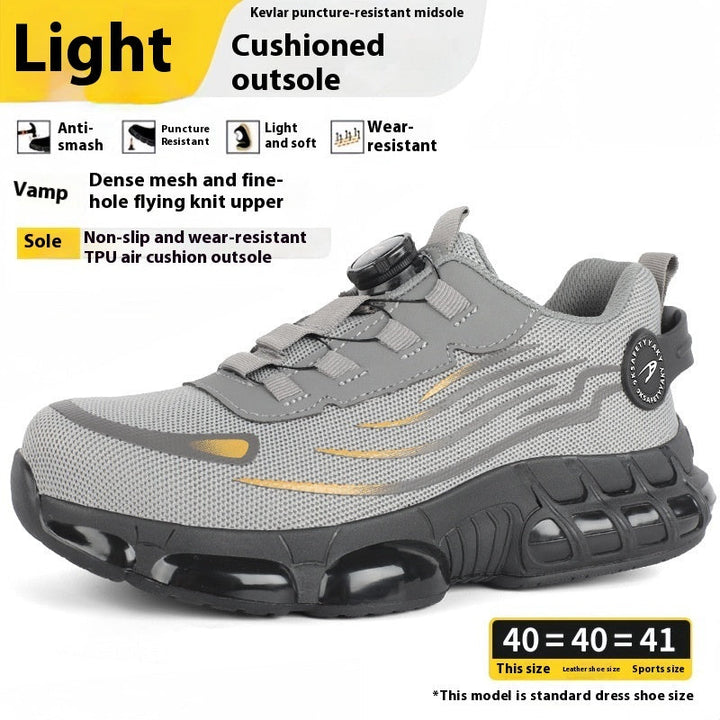 Szare buty robocze z oddychającej siateczki