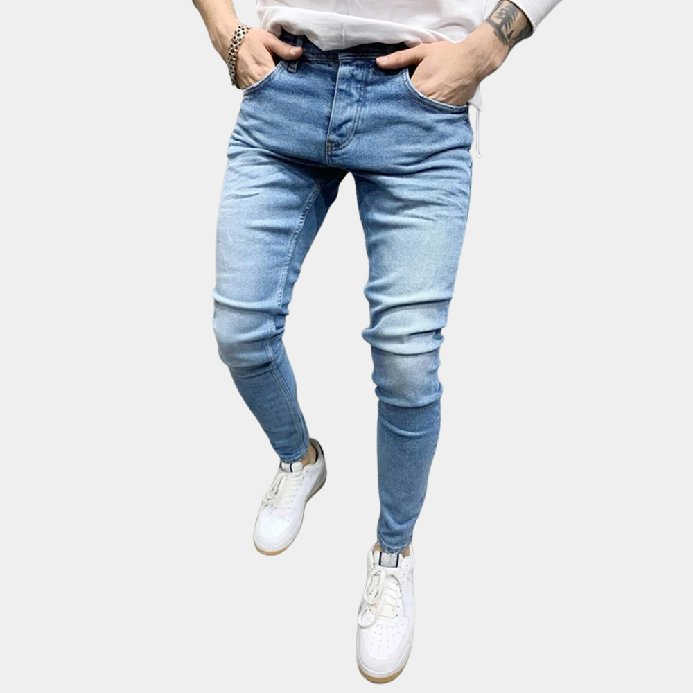 Dopasowane męskie jeansy skinny w stylu casual na wiosnę