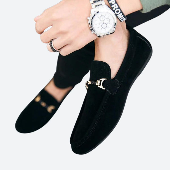 Męskie eleganckie mokasyny wsuwane Colton w ujęciu z profilu, modne slip ony