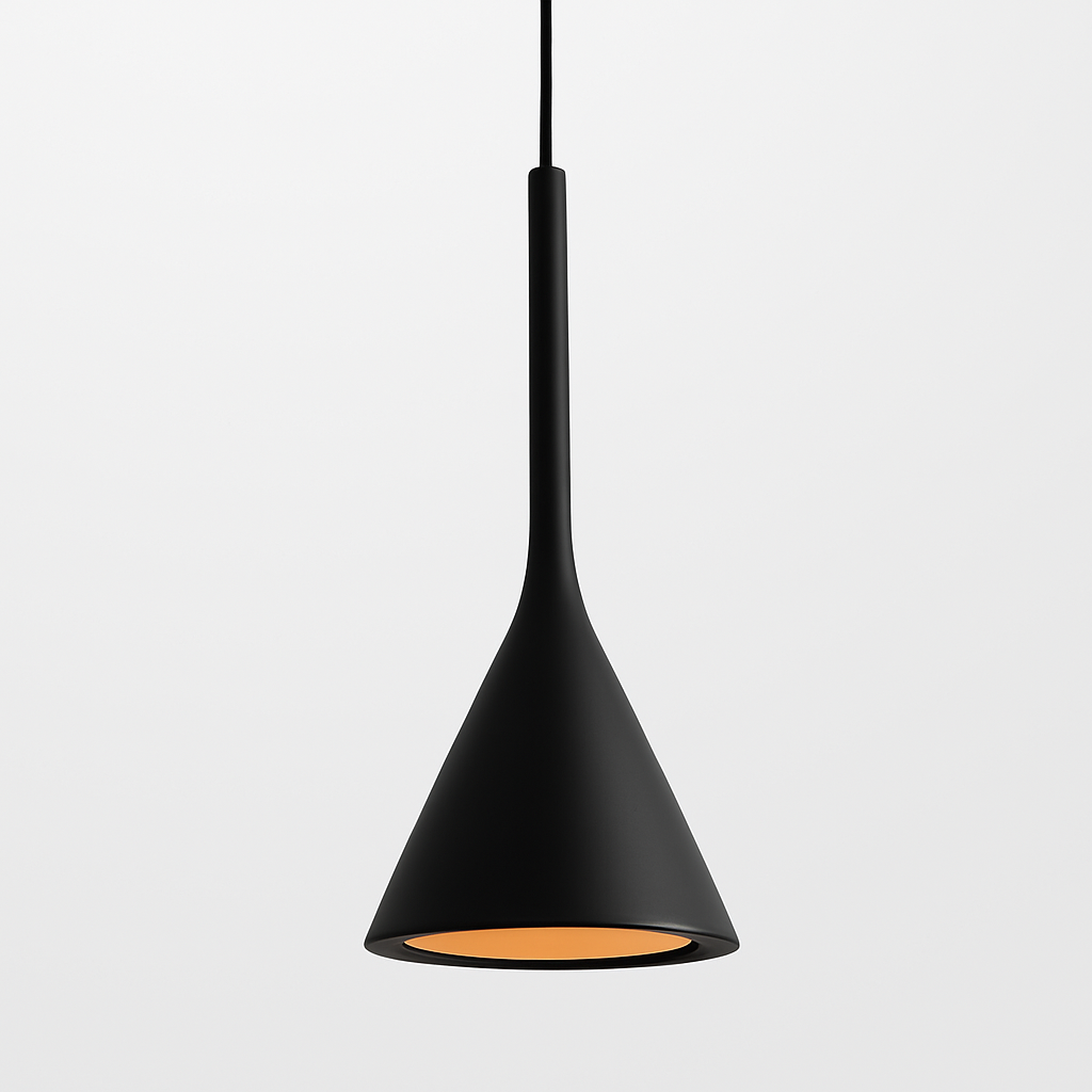 Czarna nowoczesna lampa sufitowa LED z minimalistycznym kloszem