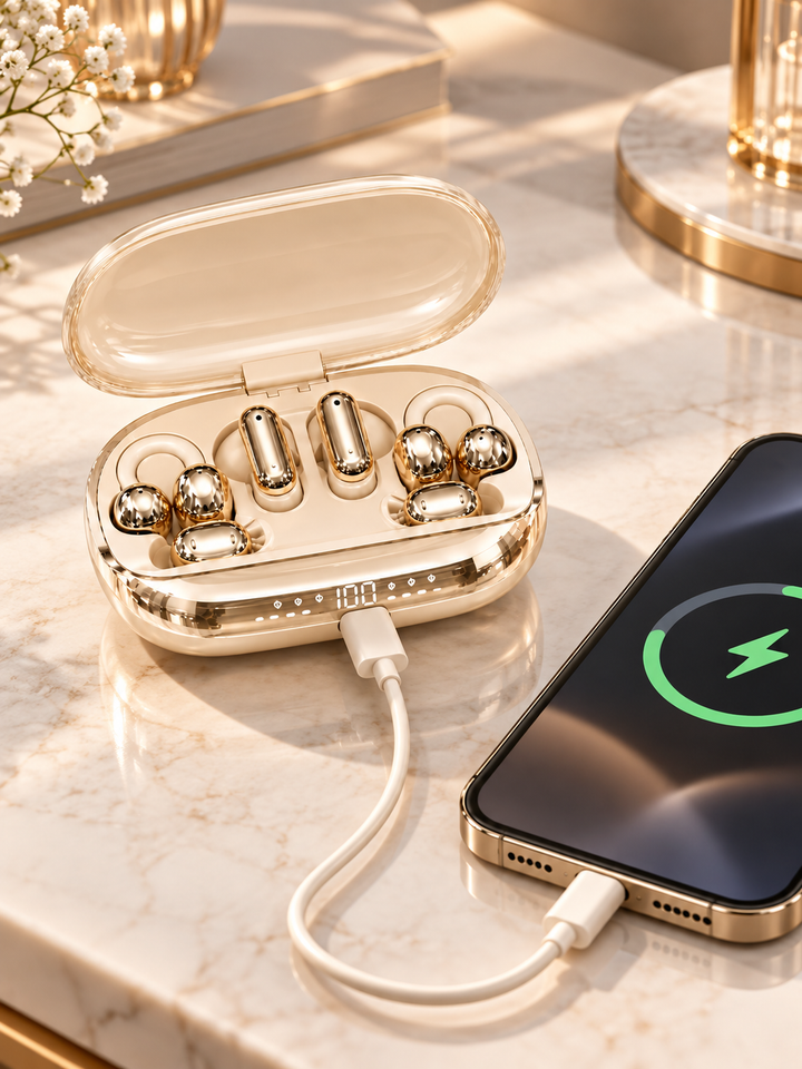 Sportowe słuchawki bezprzewodowe bluetooth o ergonomicznym kształcie do biegania