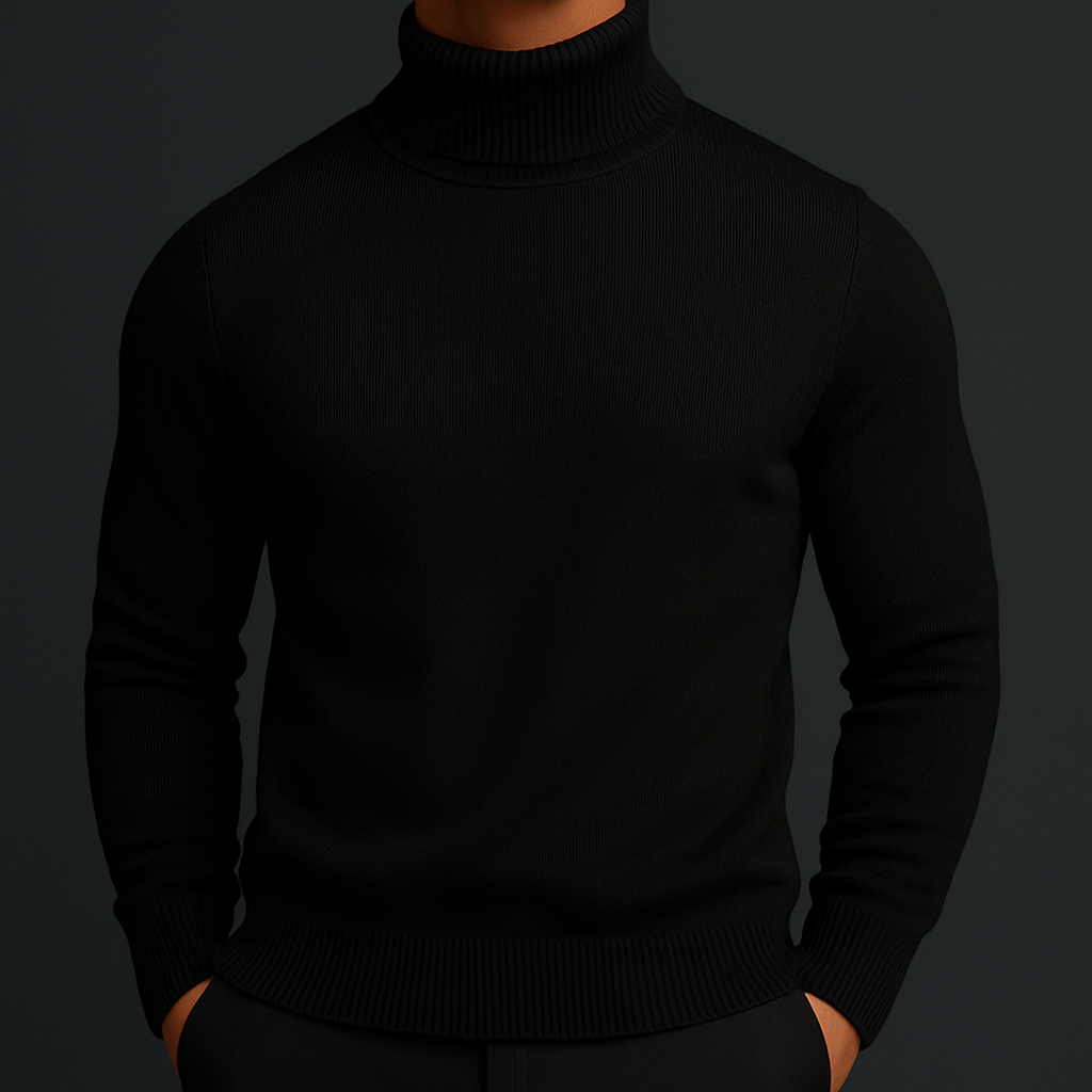 Elegancki sweter męski z golfem w codziennej stylizacji smart casual