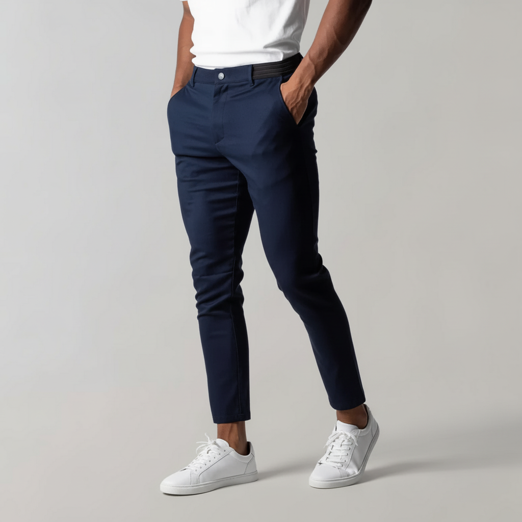 Modne spodnie codzienne męskie w kolorze czarnym, styl casual