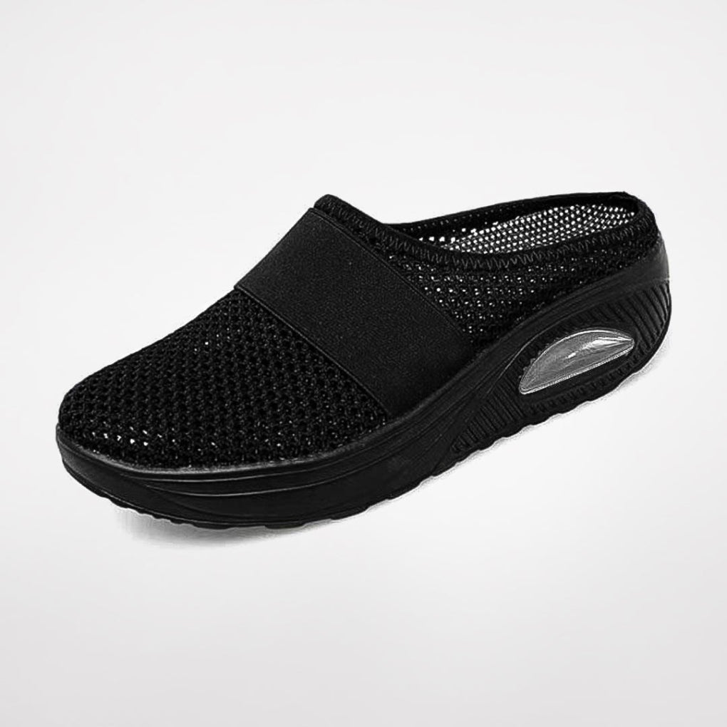 Szare ergonomiczne buty damskie wsuwane, wygodne obuwie codzienne