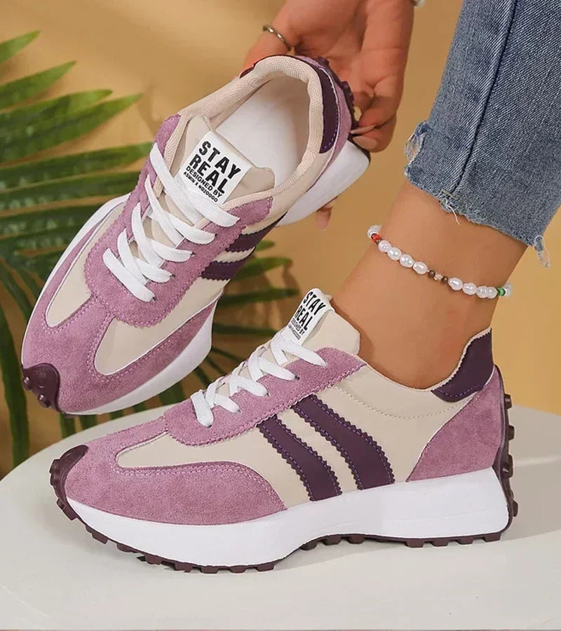 Fioletowe damskie sneakersy na platformie Élodiane z detalami