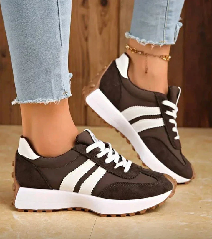 Damskie sneakersy na platformie z boku, modne buty miejskie