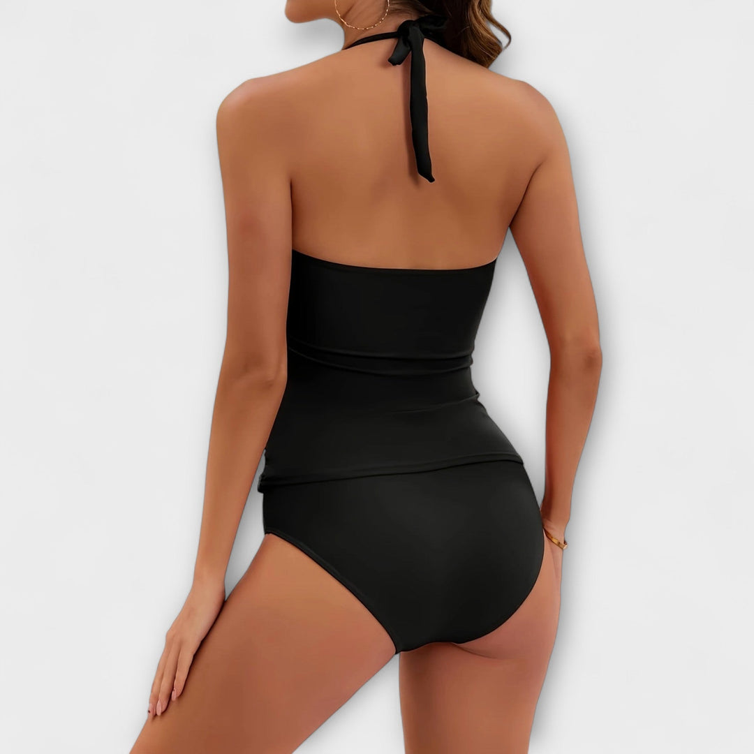 Nowoczesne bikini damskie z biustonoszem typu halter, letni strój na plażę i basen