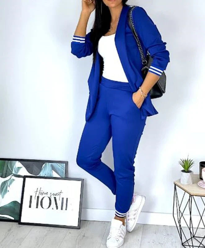 Wygodny garnitur damski casual, marynarka i spodnie jogger