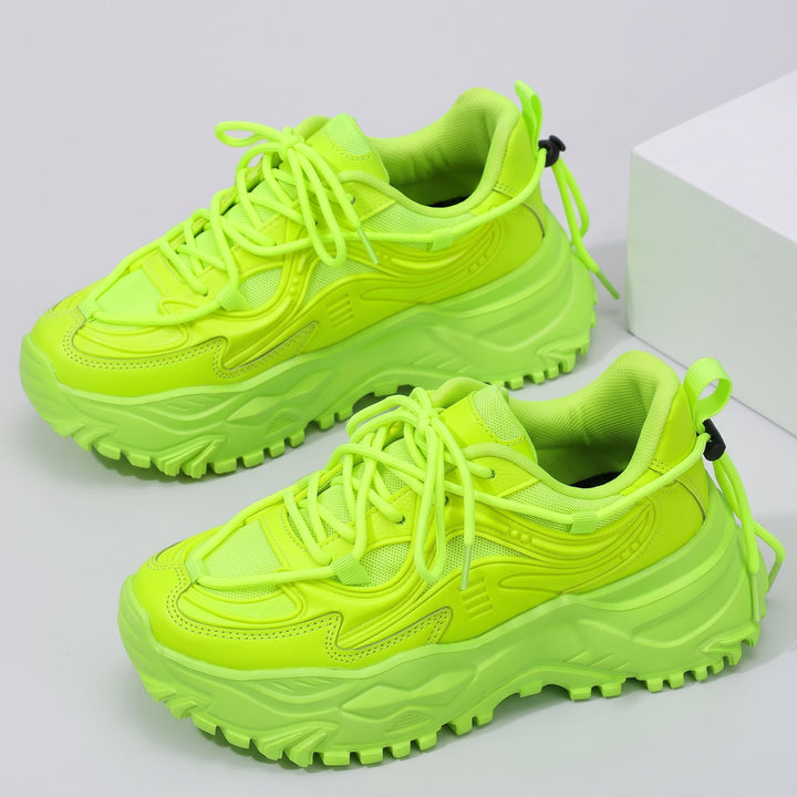Fluorescencyjnie zielone damskie sneakersy sportowe