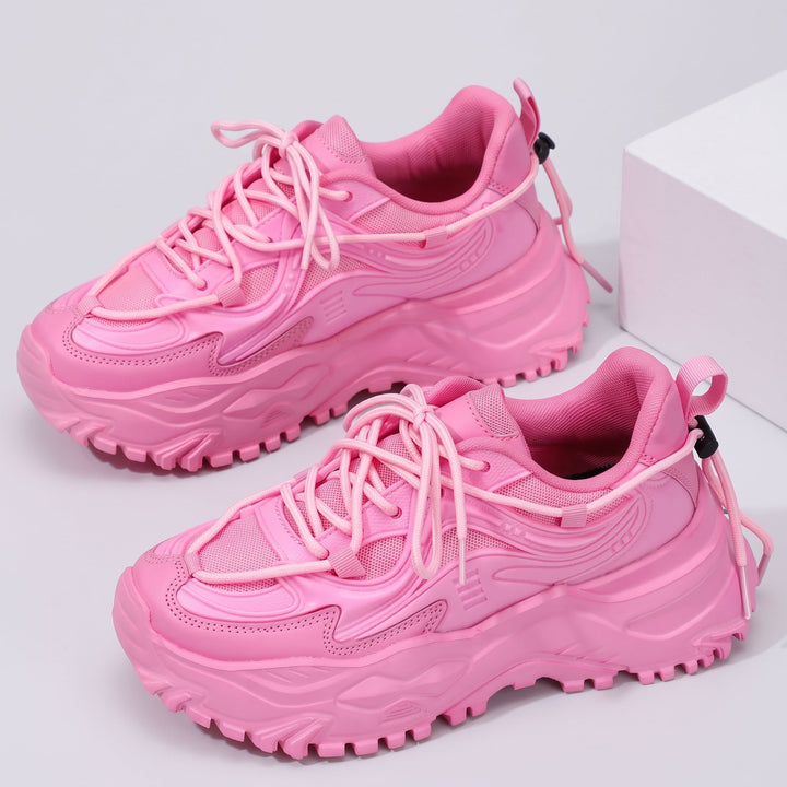 Wygodne damskie slip-on sneakersy na grubej podeszwie, czarne buty sportowe