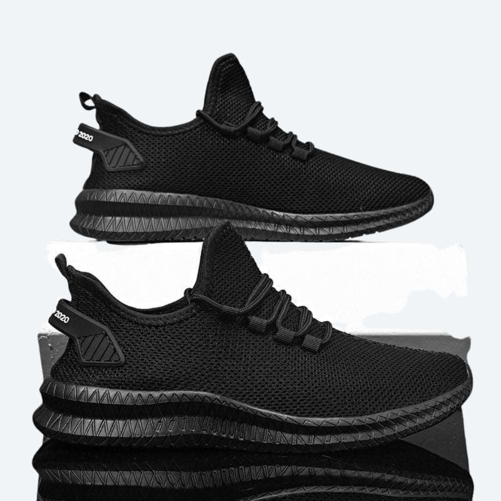 Czarne męskie sneakersy sportowe z lekkiej dzianiny