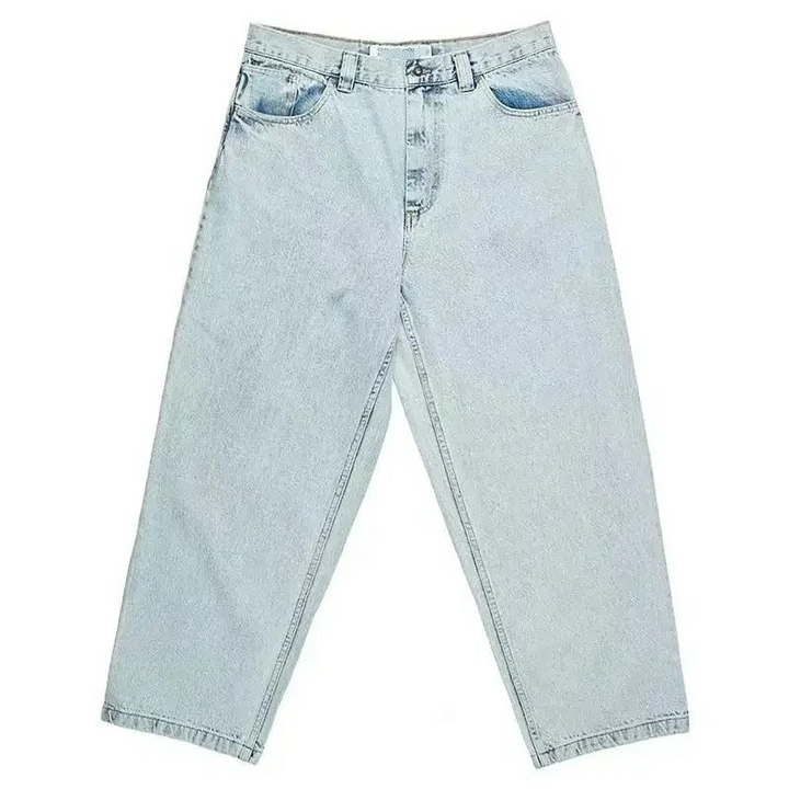 Męskie jasnoniebieskie spodnie oversize w stylu skater