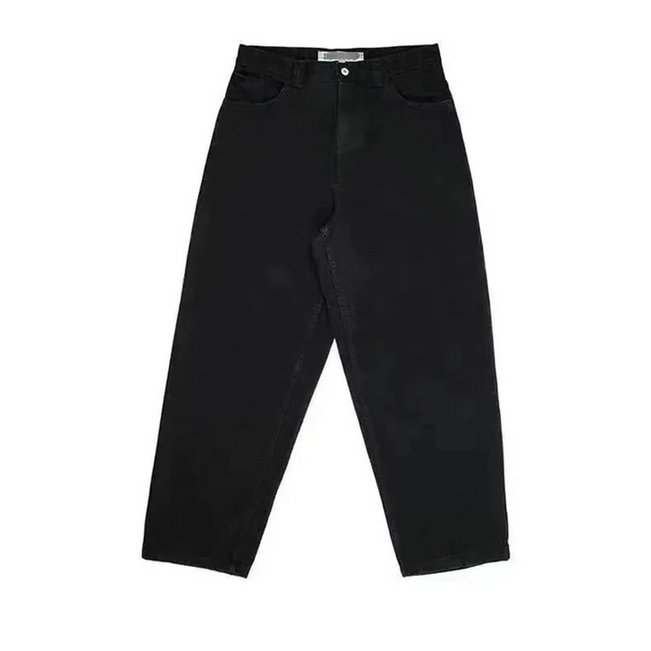 Męskie czarne spodnie oversize w stylu skater