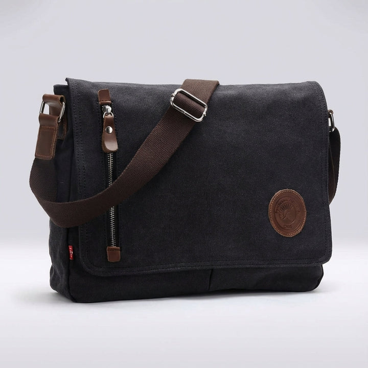 Czarna wodoodporna torba na ramię na laptopa i tablet, styl unisex