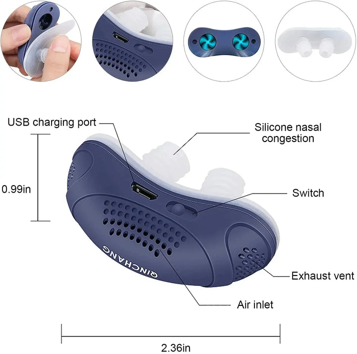 Przenośny aparat przeciw chrapaniu Mikro CPAP prezentowany w eleganckim etui podróżnym