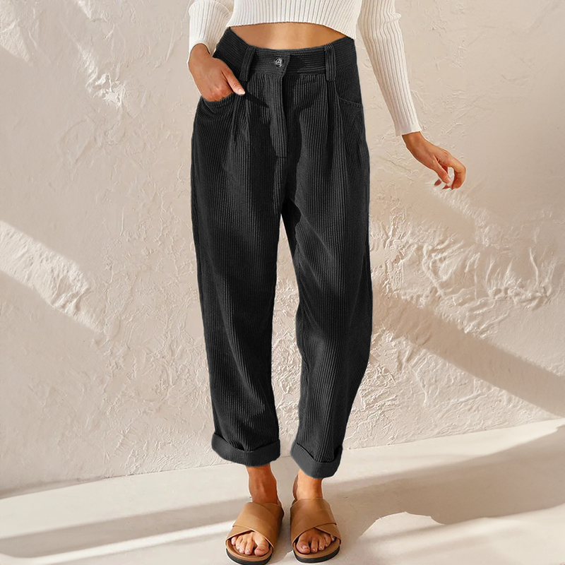 Damskie spodnie w stylizacji casual z elastyczną talią