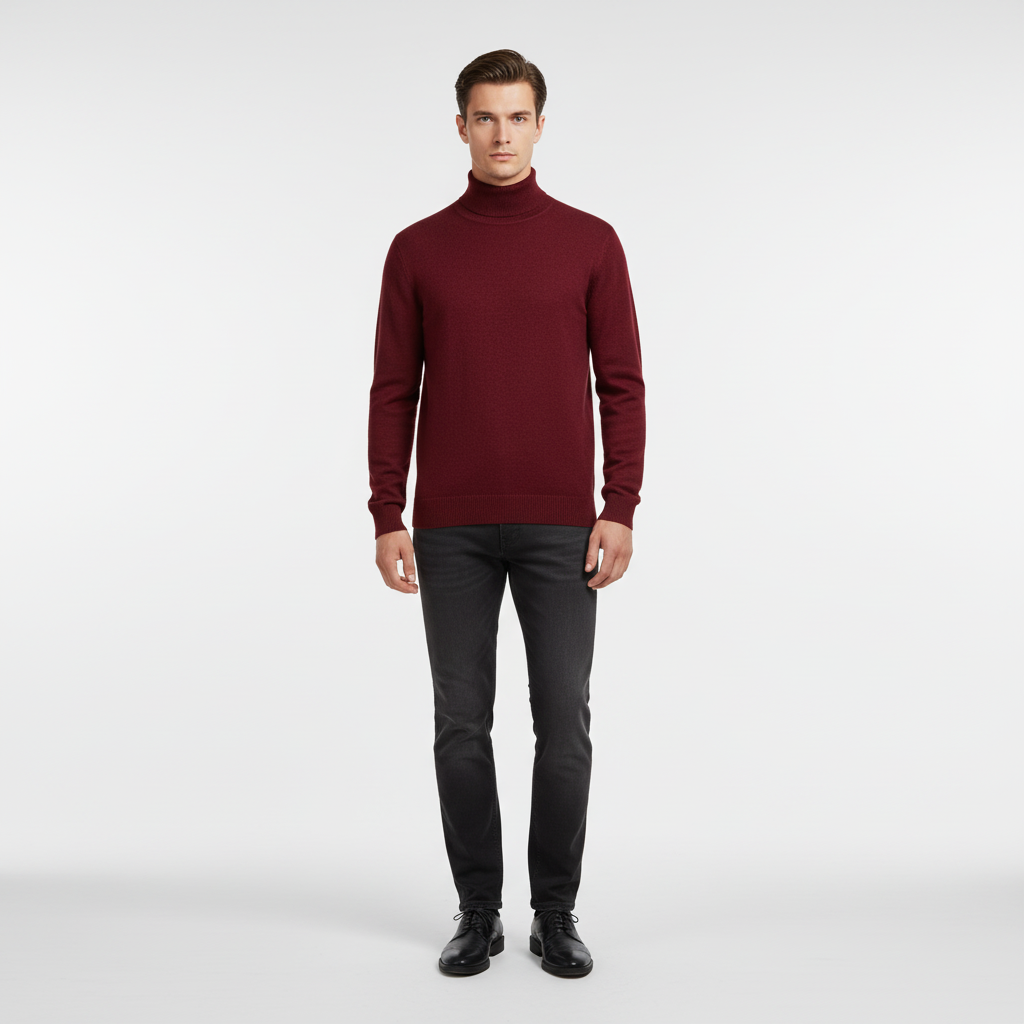 Zimowy sweter męski z golfem, połączenie elegancji i wygody