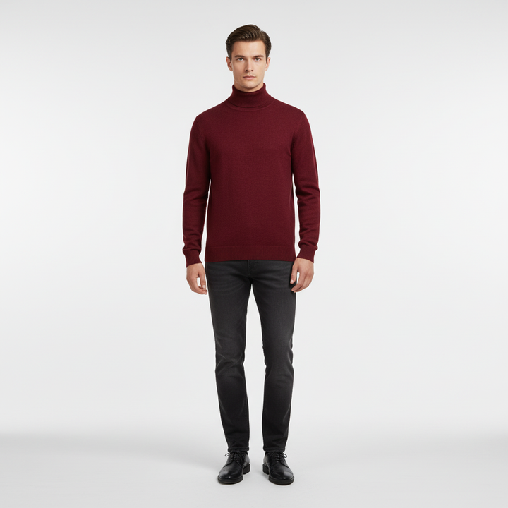 Zimowy sweter męski z golfem, połączenie elegancji i wygody