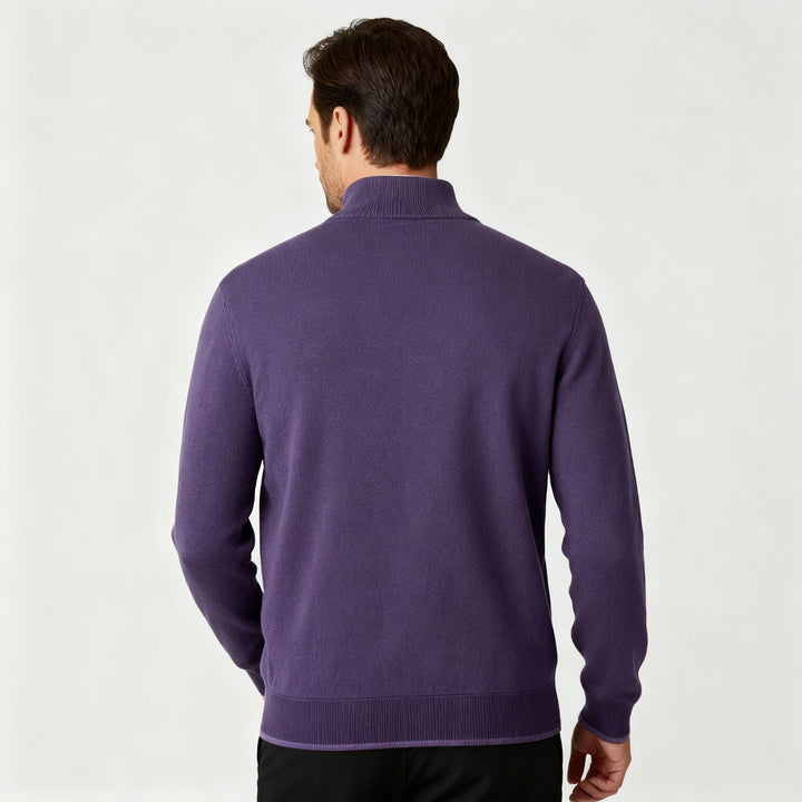 Elegancki sweter męski z suwakiem w stylu casual
