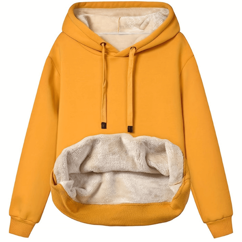 Modna bluza damska oversize ocieplana od wewnątrz polarem