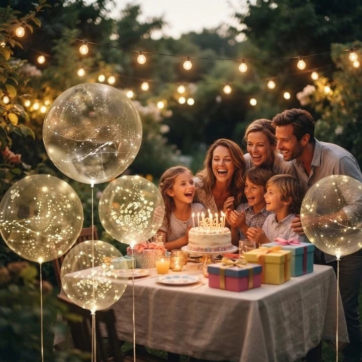 Zestaw 10 sztuk świecących balonów LED jako dekoracje imprezowe i weselne
