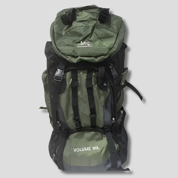 Zielony wodoodporny plecak trekkingowy 90 l