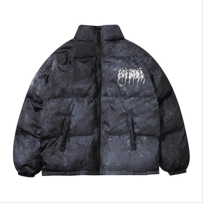 Czarno-biała męska kurtka puchowa Creshock w stylu streetwear