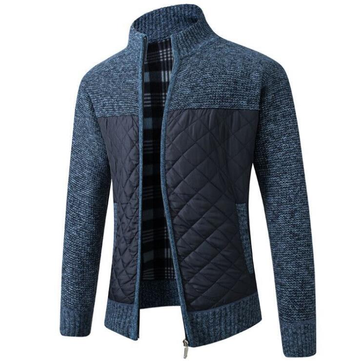 Elegancki pikowany sweter męski rozpinany, odzież męska