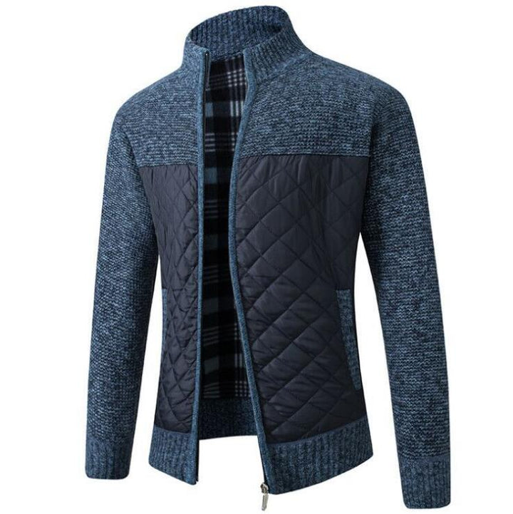 Elegancki pikowany sweter męski rozpinany, odzież męska
