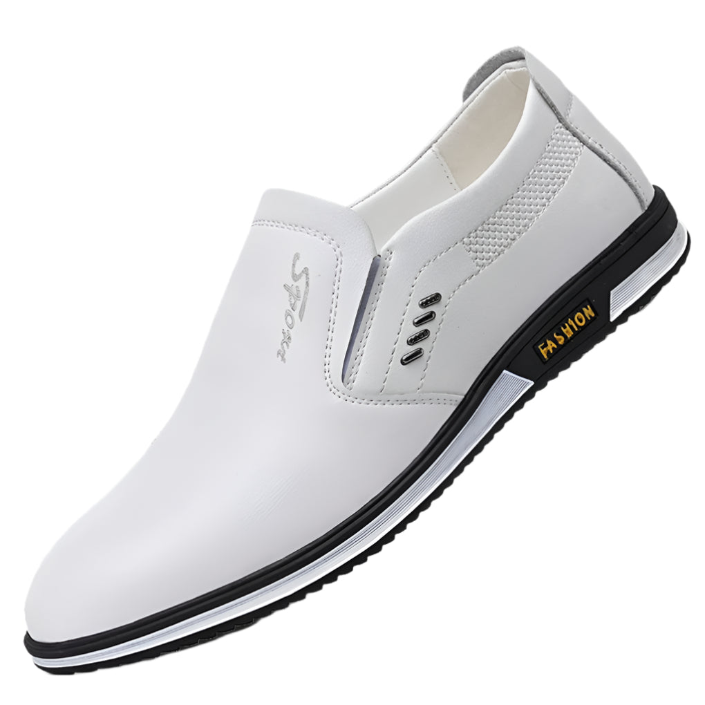 Białe eleganckie męskie buty wsuwane