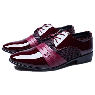 Czerwone męskie buty sznurowane Adrian w eleganckim wydaniu