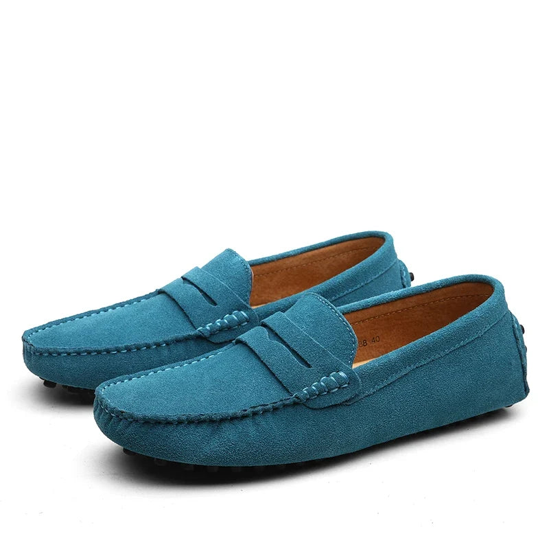 Modne półbuty męskie wsuwane, brązowe skórzane buty codzienne