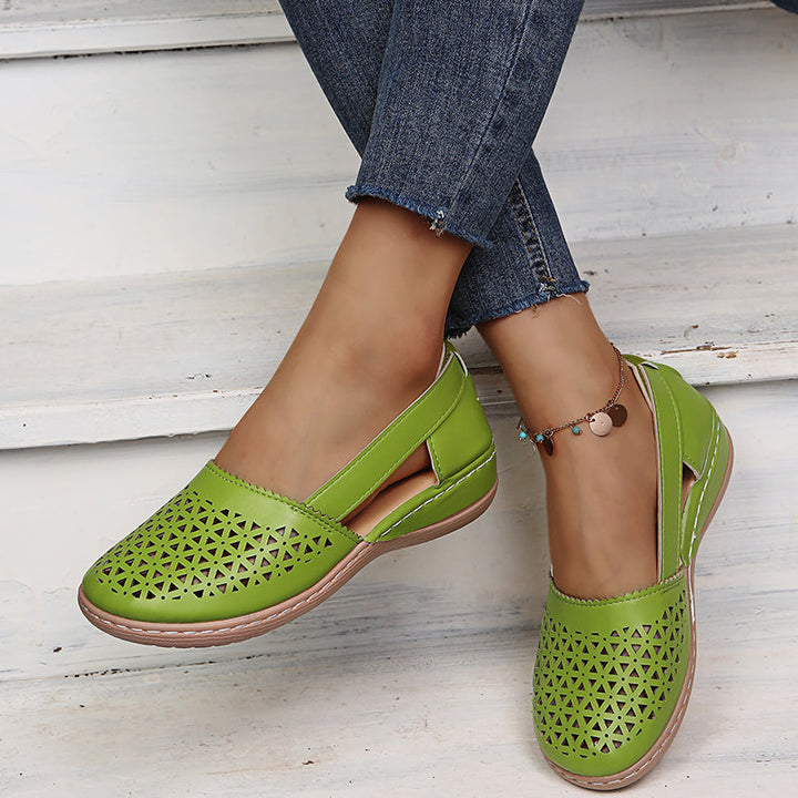 Zielone damskie espadryle wsuwane z wycięciami po bokach