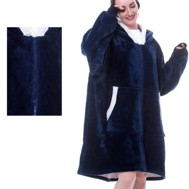 Zimowa bluza oversize z kapturem, czarna