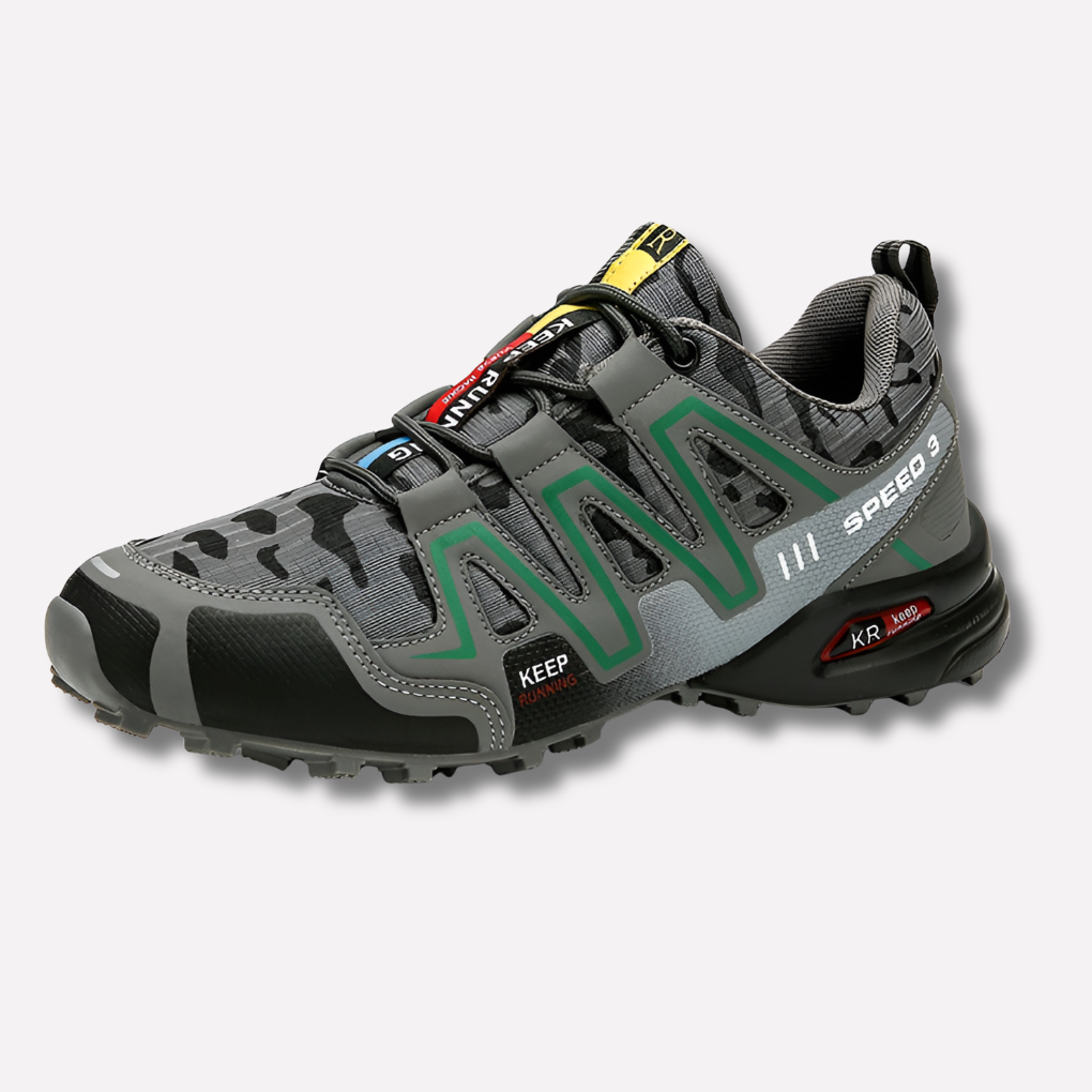 Unisex wodoodporne buty trekkingowe zielono-szare na górskie szlaki w plenerze