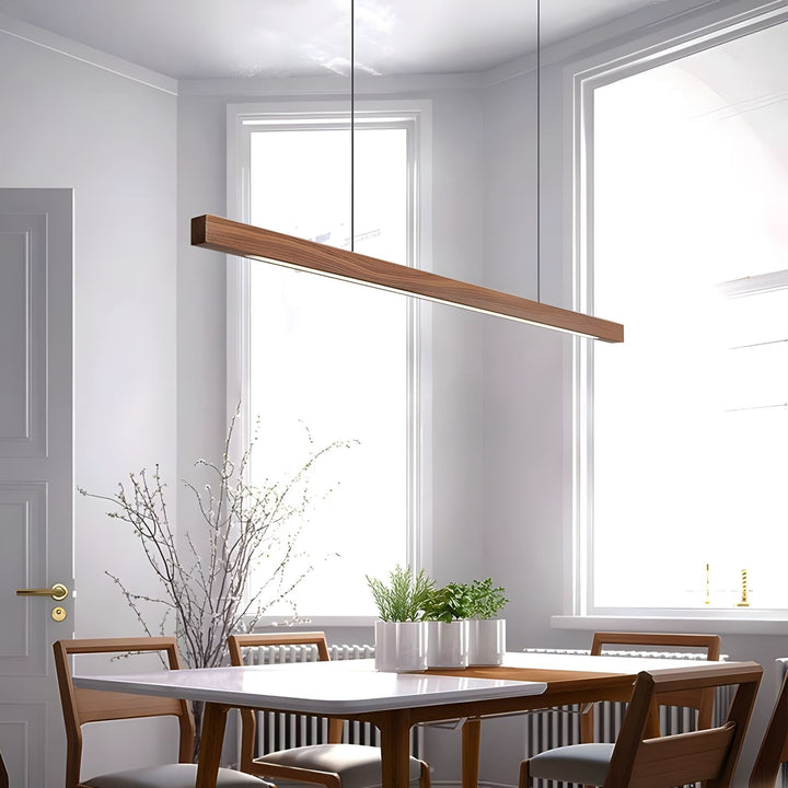 Nowoczesna lampa wisząca z litego drewna dębowego do salonu z bliska