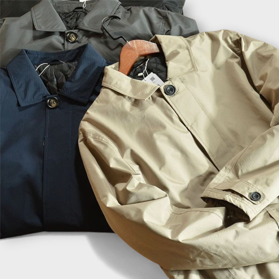 Wodoodporna kurtka zimowa męska, zapięcie na zamek i napy