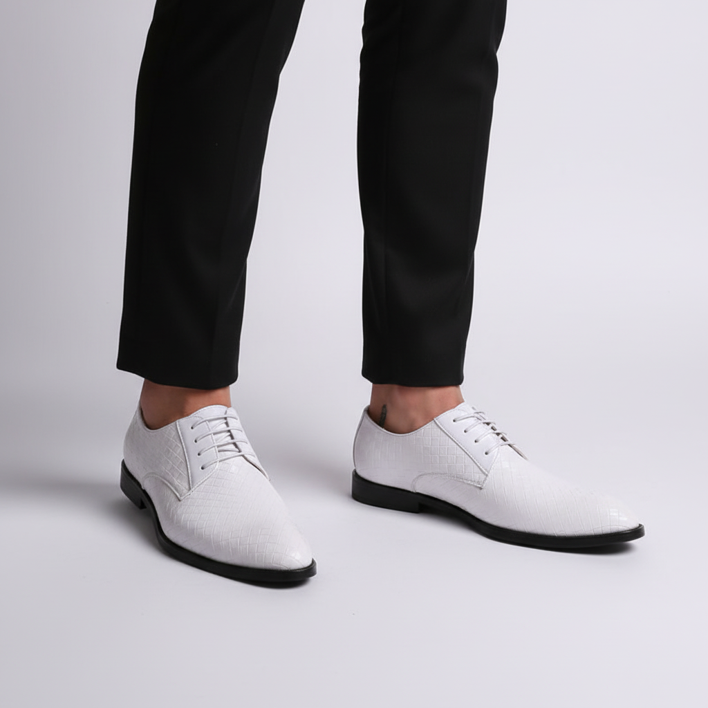 Czarne skórzane buty męskie Gordon sznurowane, eleganckie półbuty