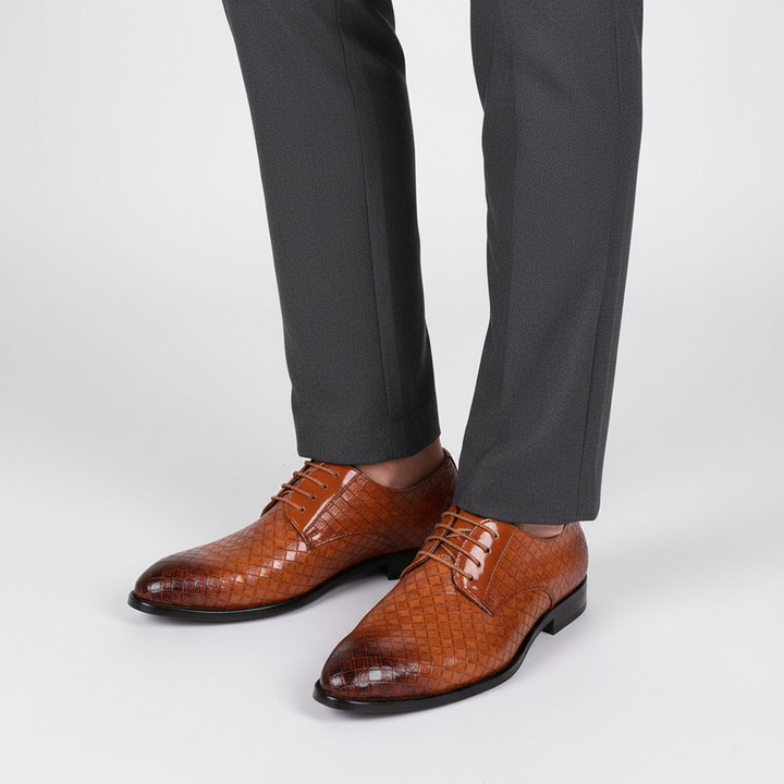 Białe eleganckie buty męskie Gordon, sznurowane obuwie wizytowe