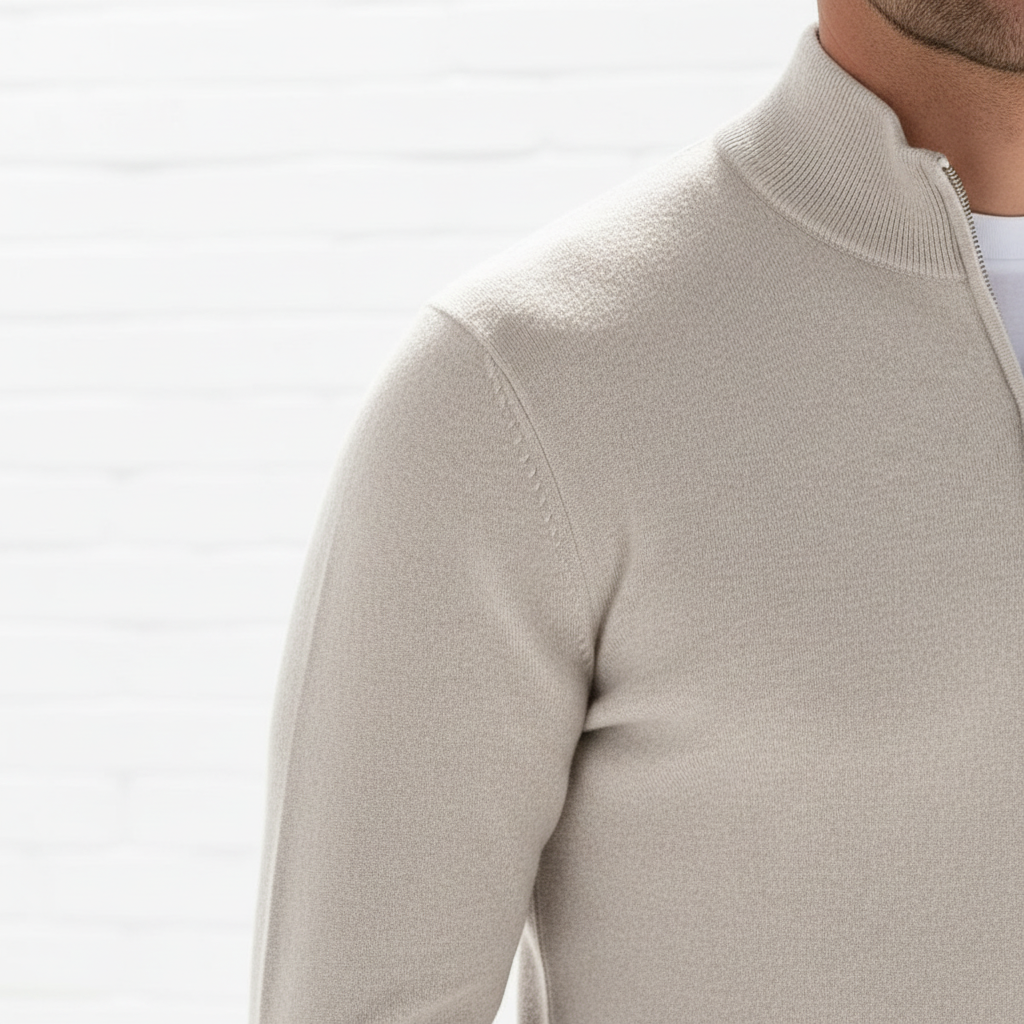 Elegancki sweter męski casual, ostatnie ujęcie detali produktu