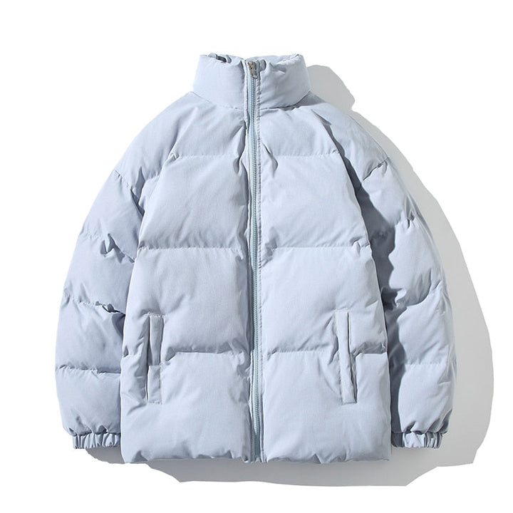 Ciepła kurtka puchowa unisex w zimowym stylu z wysokim kołnierzem