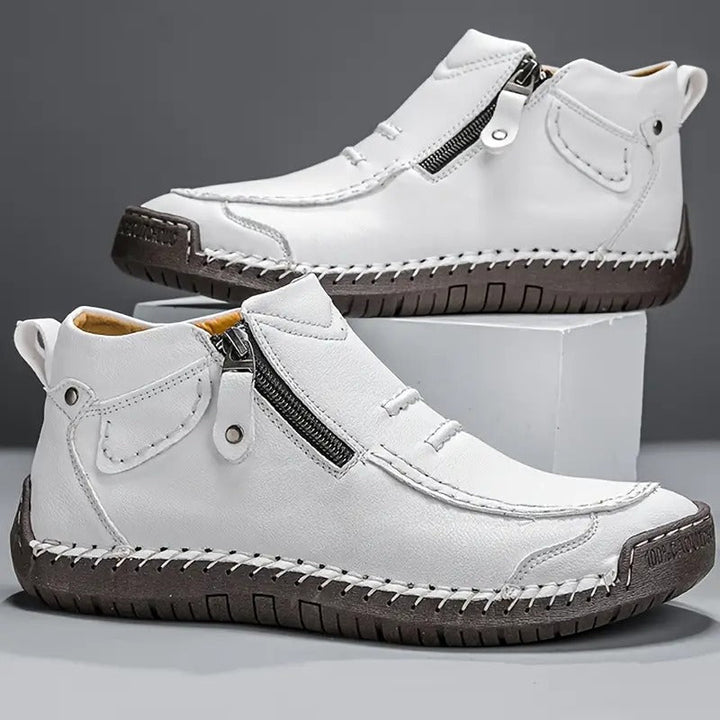 Brązowe męskie sneakersy Rupert, wygodne buty codzienne z boku