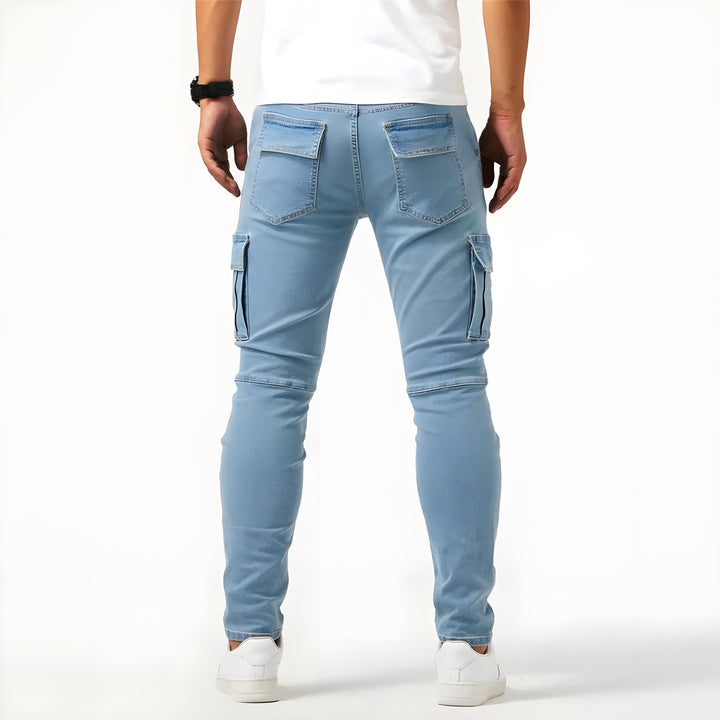 Męskie spodnie cargo slim fit w stylizacji miejskiej