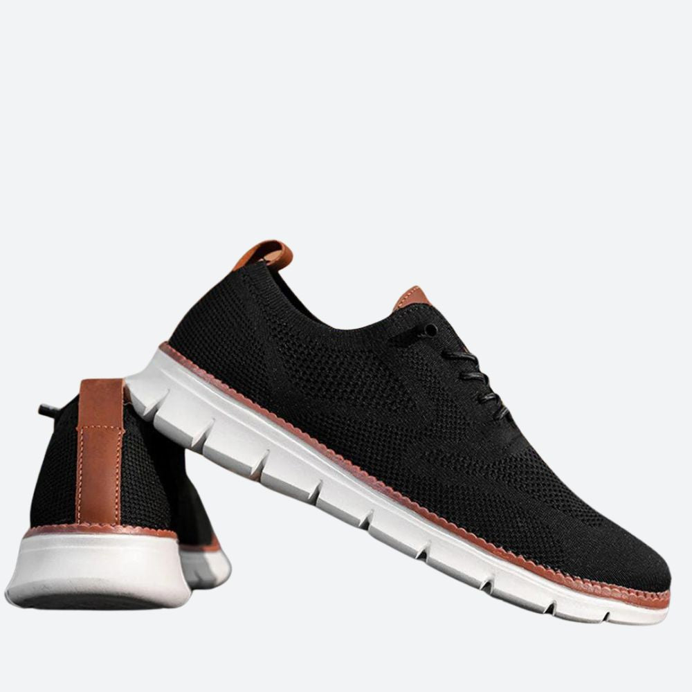 Czarne męskie sneakersy z elastyczną cholewką